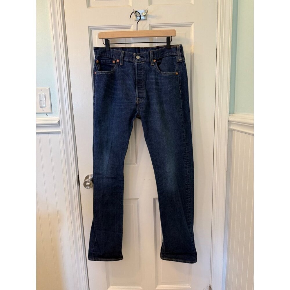 Levi's Men's 501 Original Fit Jeans Dark Blue Size YR 2019 W34xL34